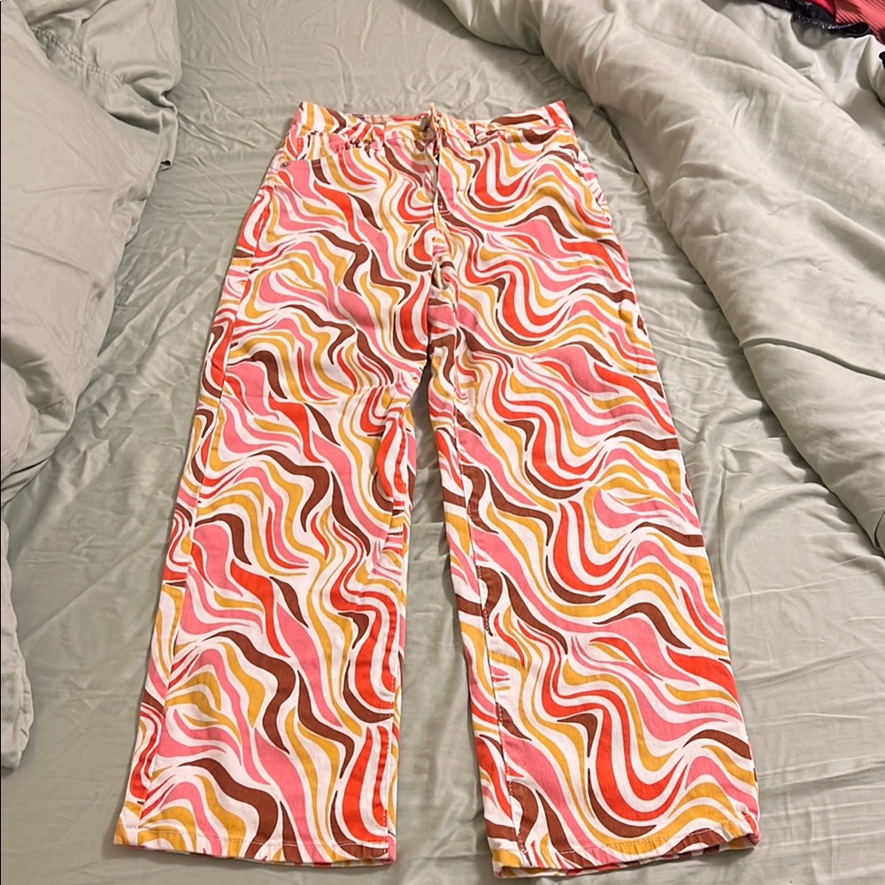 Rue21 Pink and Orange Swirl Pants